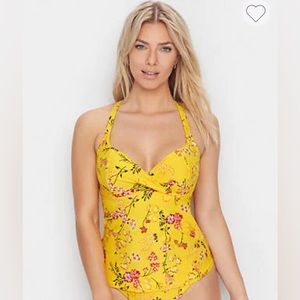 🆕 BIRDSONG FOREVER SUMMER UNDEWIRE WRAP TANKINI TOP - 34DD
